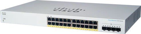 Cisco switch CBS220-24FP-4X, 24xGbE RJ45, 4x10GbE SFP+, PoE+, 382W - REFRESH