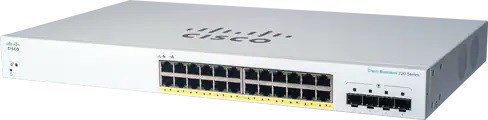 Cisco switch CBS220-24P-4G, 24xGbE RJ45, 4xSFP, PoE+, 195W - REFRESH