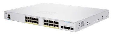 Cisco switch CBS250-24P-4G-UK, 24xGbE RJ45, 4xSFP, fanless, PoE+, 195W - REFRESH