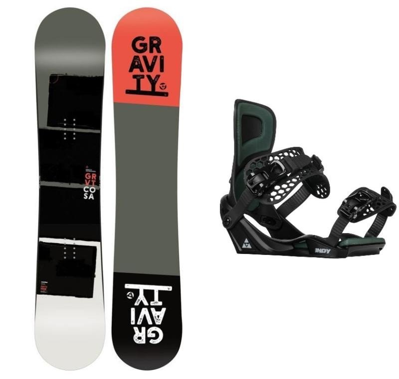 Gravity Cosa pánský snowboard + Gravity Indy black/moss vázání