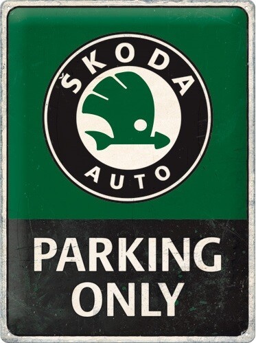 Postershop Plechová cedule Škoda Auto Parking Only, ( x  cm)