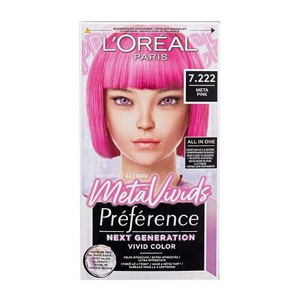 L'Oréal Paris Préférence Meta Vivids semipermanentní barva na vlasy 75 ml odstín 7.222 Meta Pink pro ženy