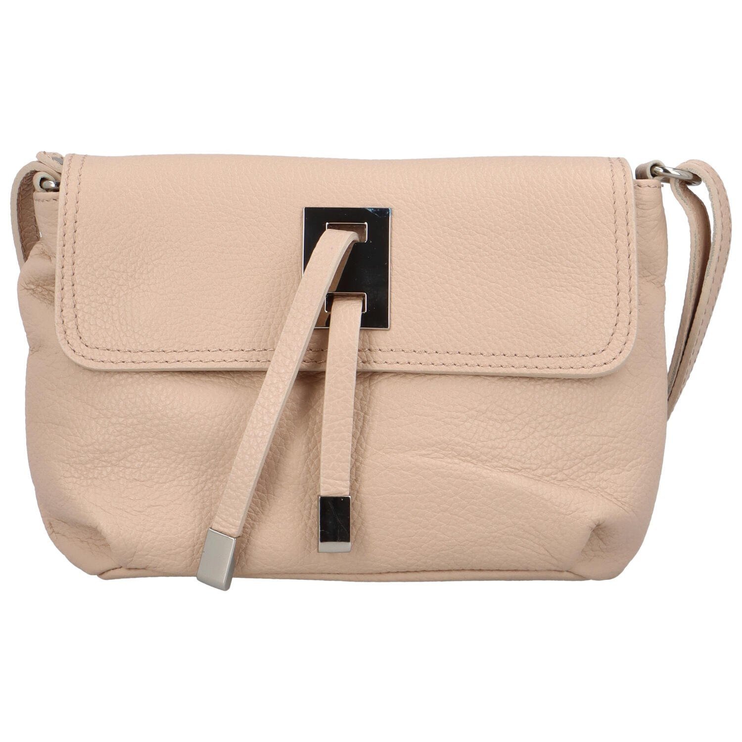 Stylová dámská kožená crossbody kabelka Elwing, růžová