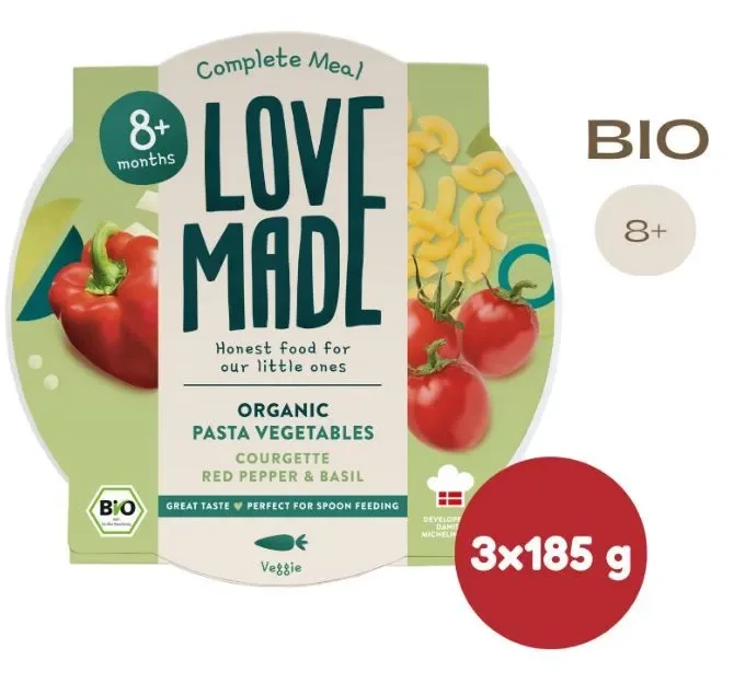 LoveMade Bio Pasta se zeleninou 3 ks