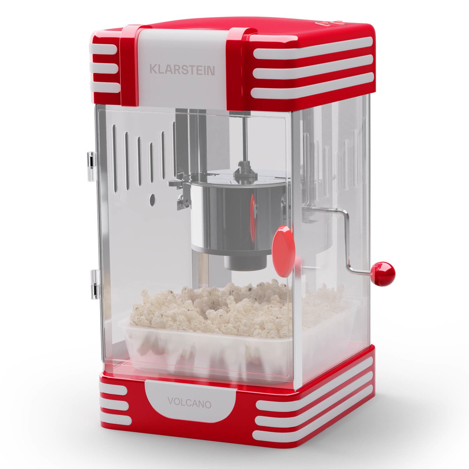 Klarstein Popcornovač Volcano 300 W z nerezové oceli 60g/4min Retro design