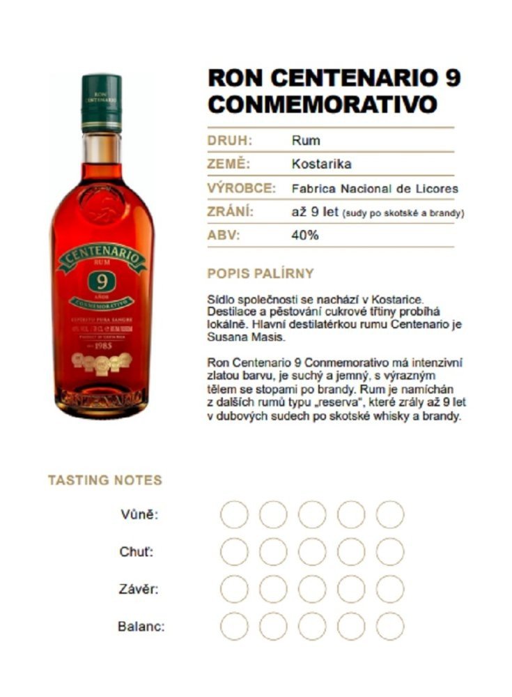 Ron Centenario 9 Conmemorativo 0,04l 40%