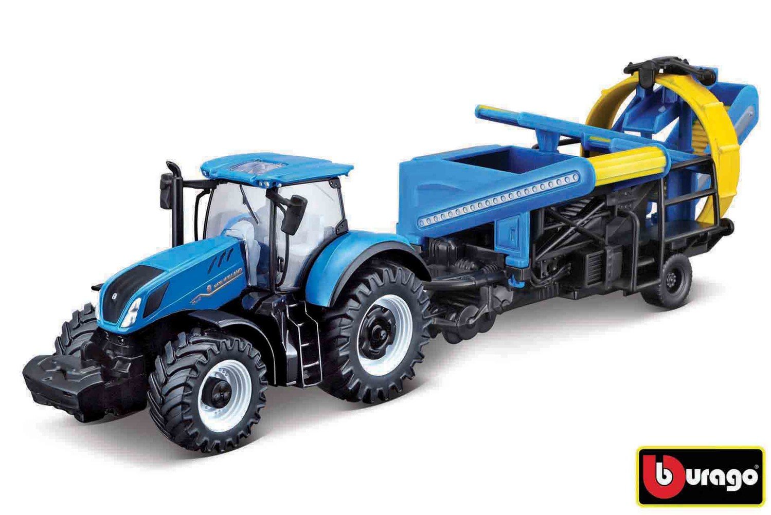 Bburago 10cm Farm tractor New Holland T7.315 s kultivátorem - II. jakost