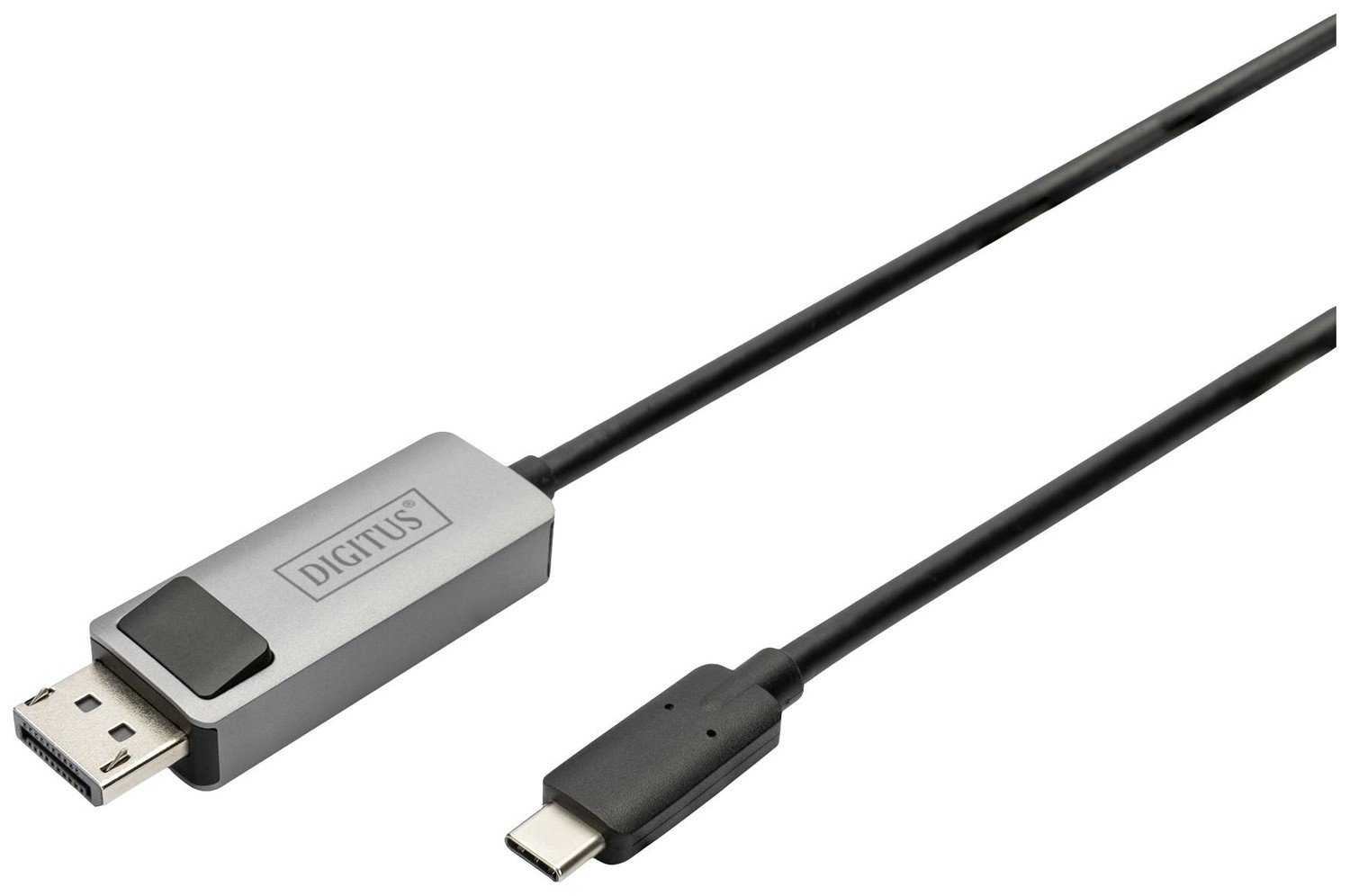 Digitus DB-300334-020-S DisplayPort / USB-C® adaptér [1x USB-C® - 1x zástrčka DisplayPort] černá stíněný, kulatý 2 m