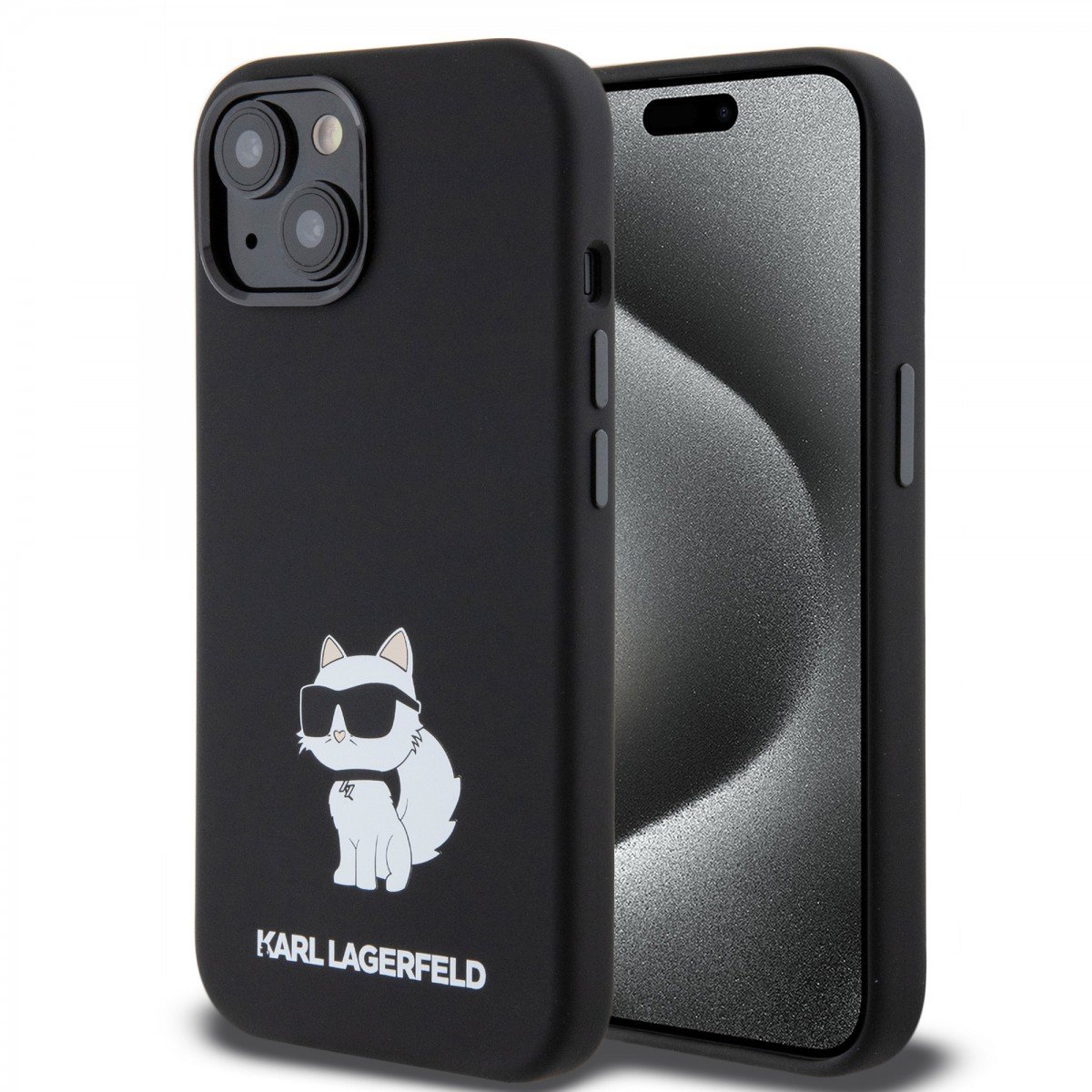 Karl Lagerfeld Liquid Silicone Choupette NFT Zadní Kryt pro iPhone 15 Black