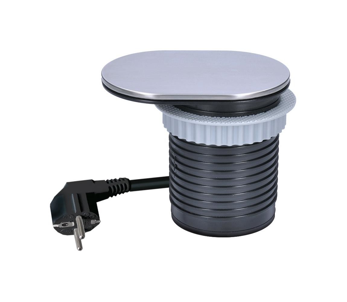 PP124USBC - Zásuvkový sloupek pro desku stolu 1x230V + USB-A + USB-C