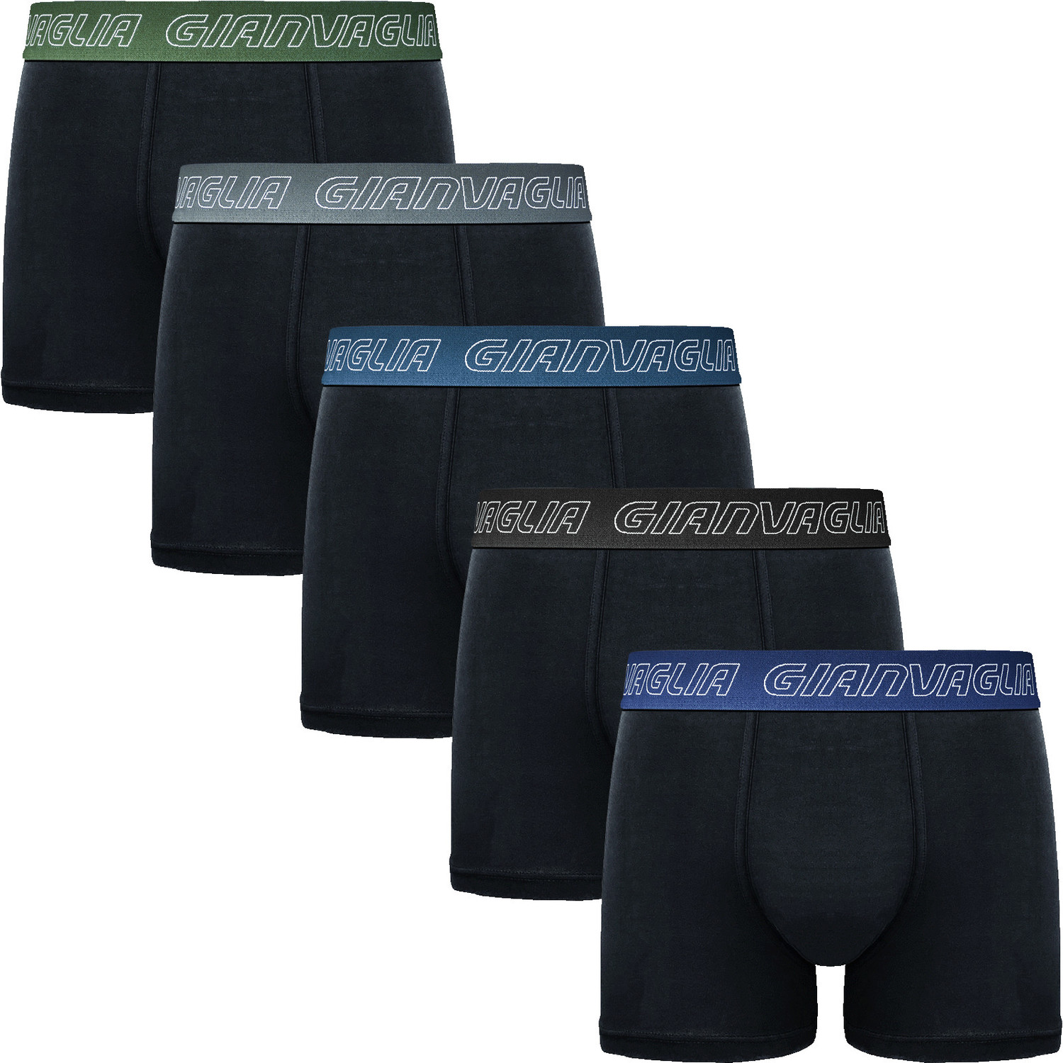 5PACK pánské boxerky Gianvaglia černé (GVG-5014) XXL