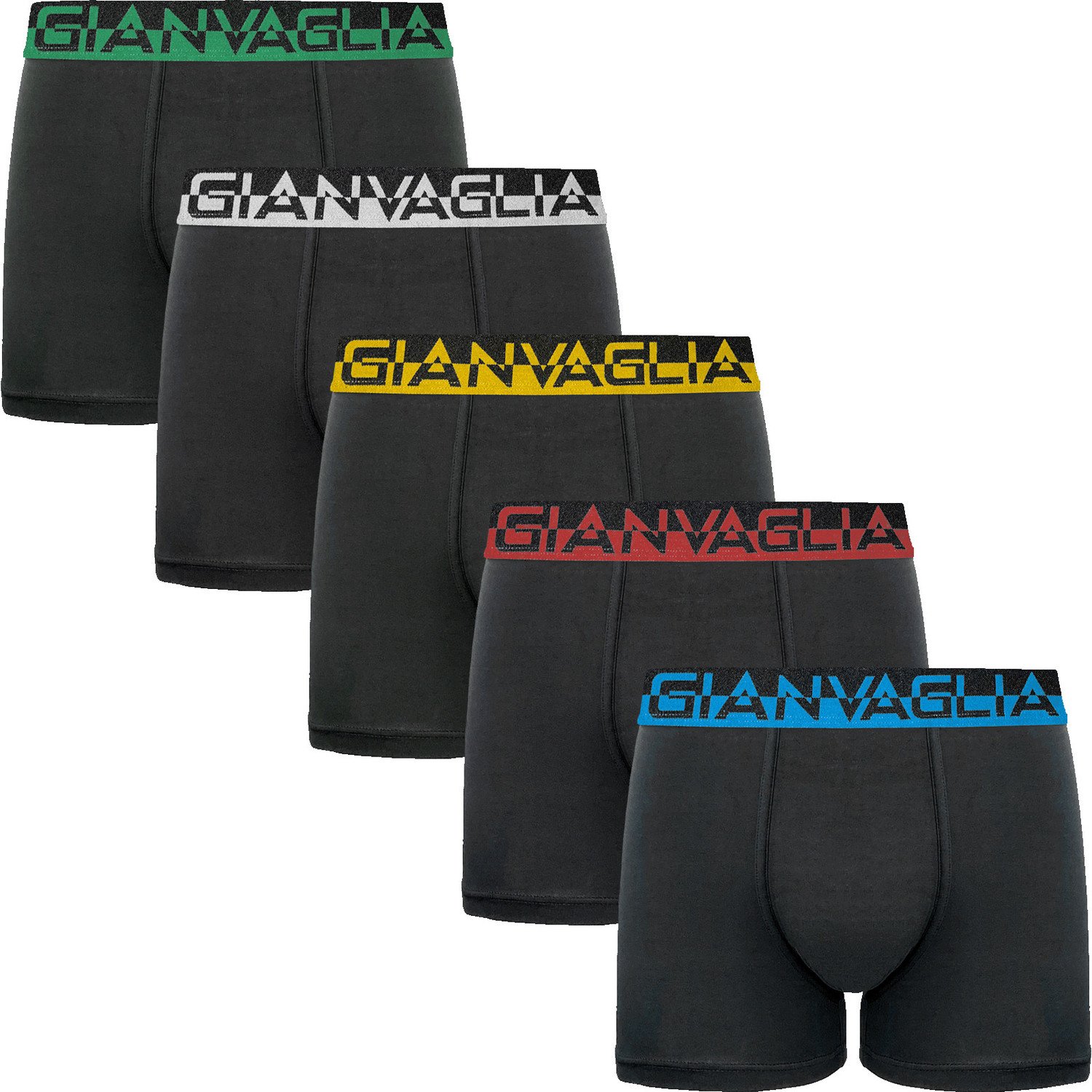 5PACK pánské boxerky Gianvaglia černé (GVG-5008) XXL