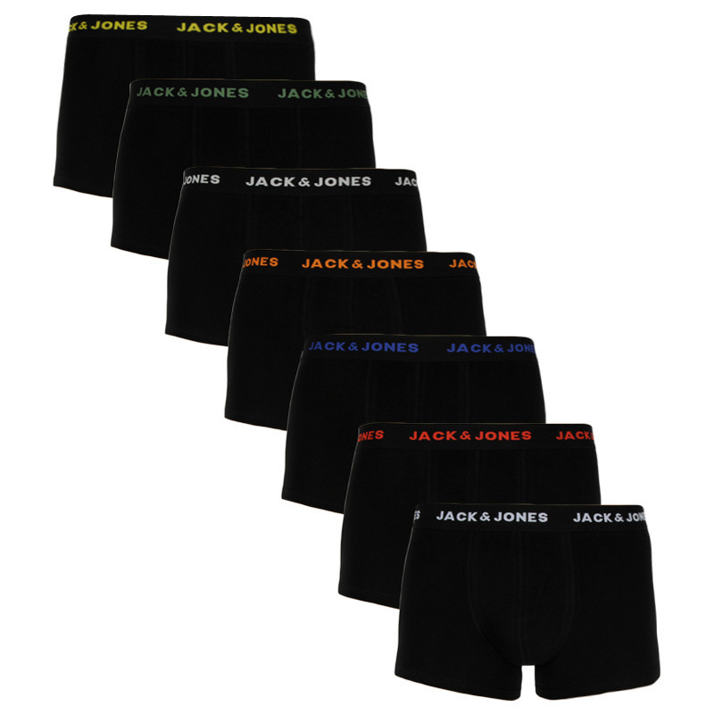 7PACK pánské boxerky Jack and Jones černé (12165587) XXL