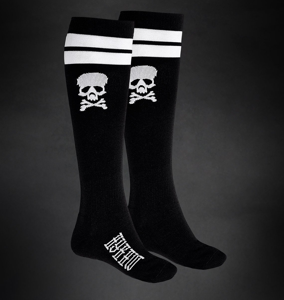 podkolenka HYRAW - SKULL - BLACK