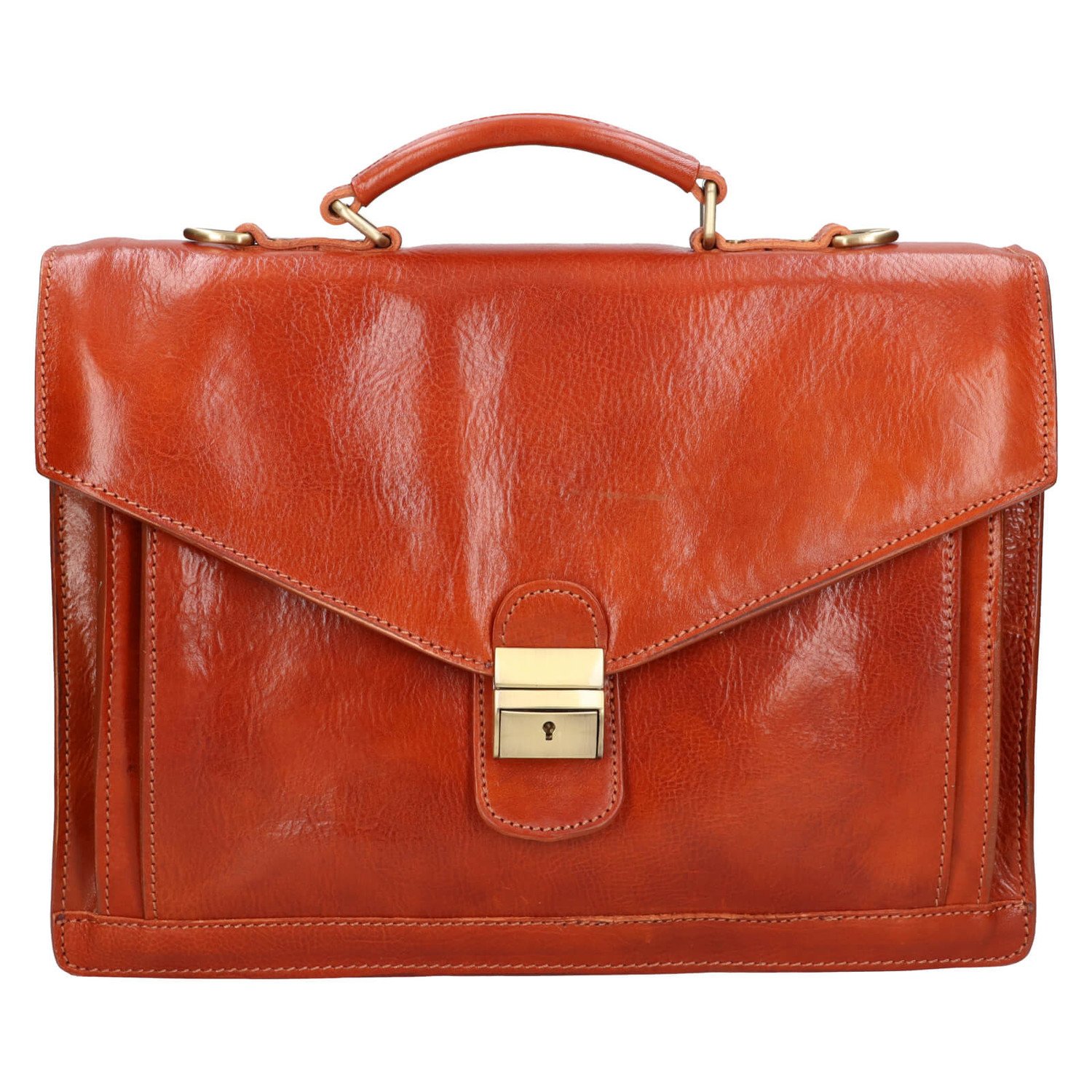 Pánská kožená aktovka Italia Tores - koňak