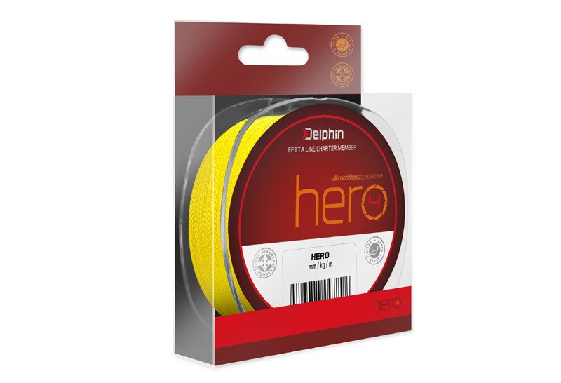 Delphin HERO 4 / fluo žlutá-0,50mm 41,7kg 117m