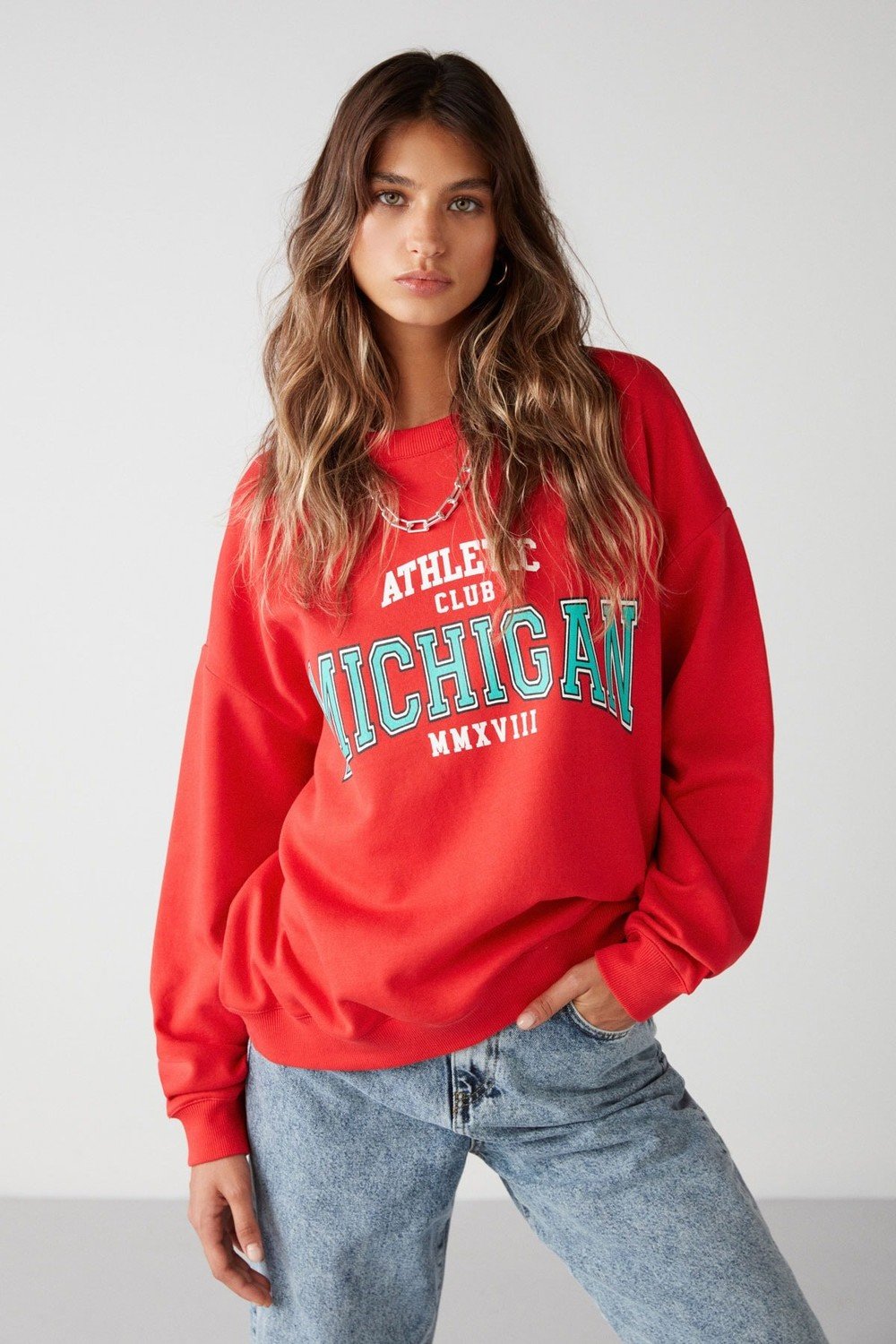 GRIMELANGE Liza Regular Relaxed Red Sweatshirt