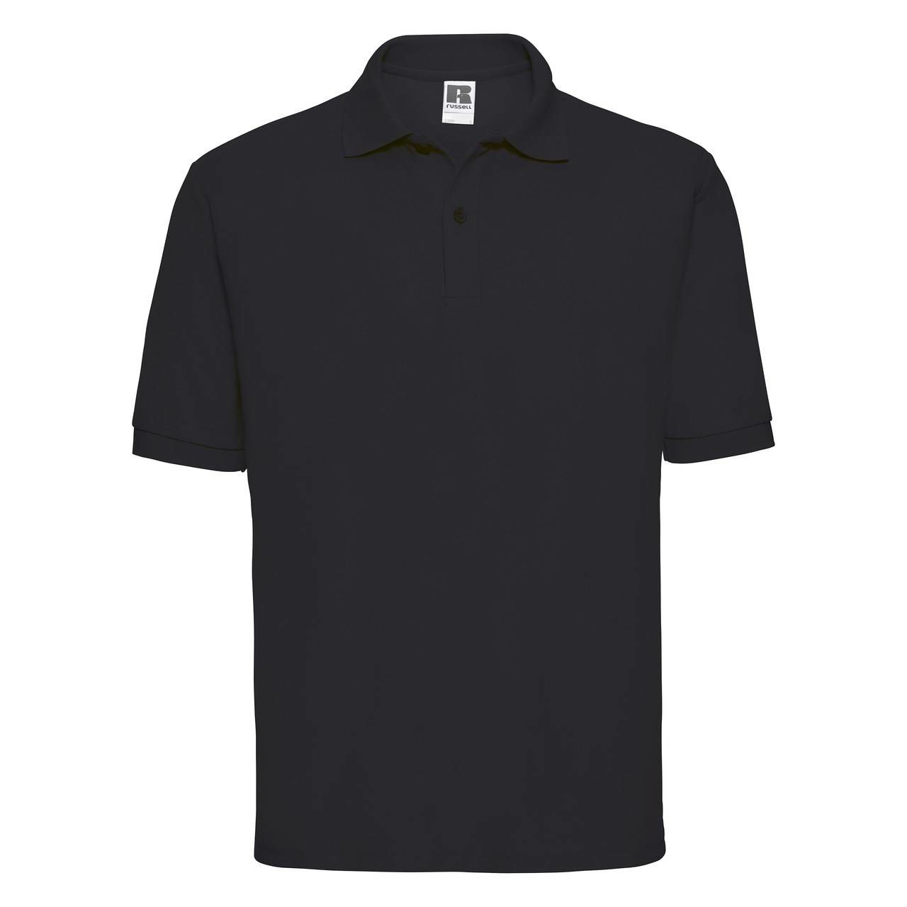 Men's Polycotton Polo Russell Black T-Shirt