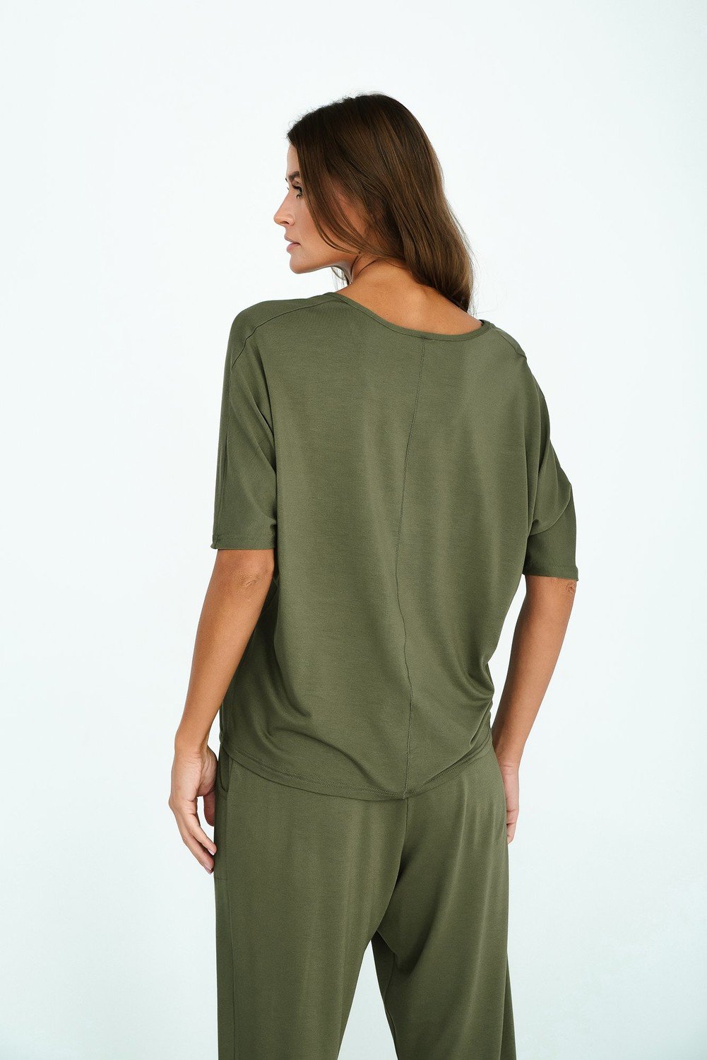 Dámská souprava Paramo, krátký rukáv, dlouhé nohavice - khaki