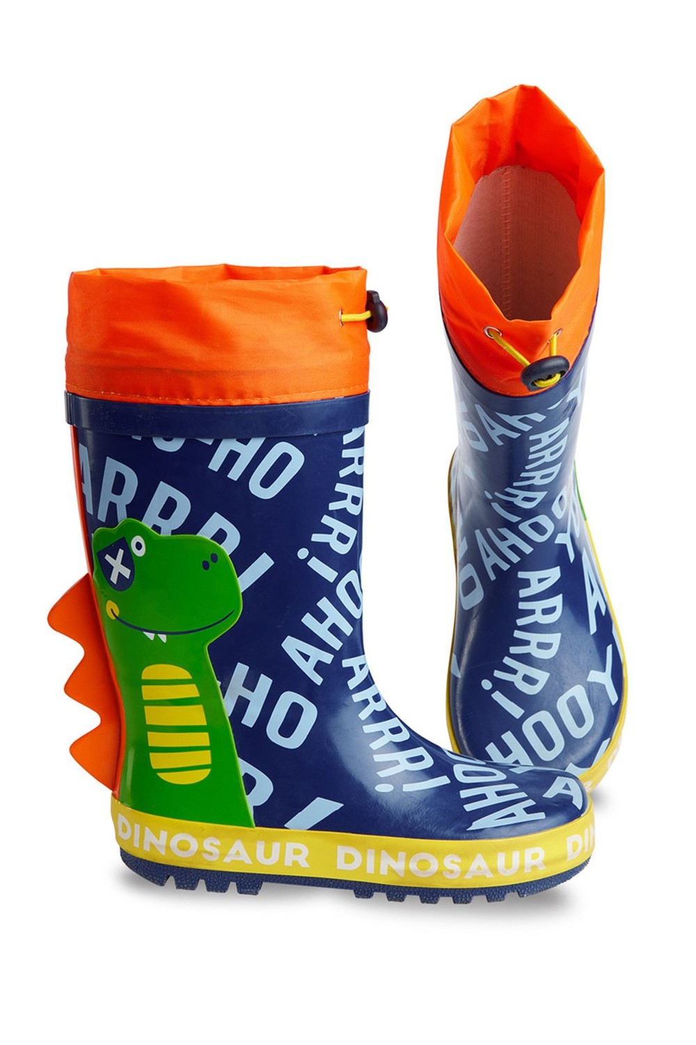 Denokids Colorful Dinosaurs Boys Rain Boots Navy Blue