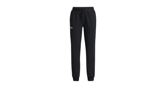 Under Armour Dívčí tepláky Sport Woven Pant black YS, Černá, 127, –, 137