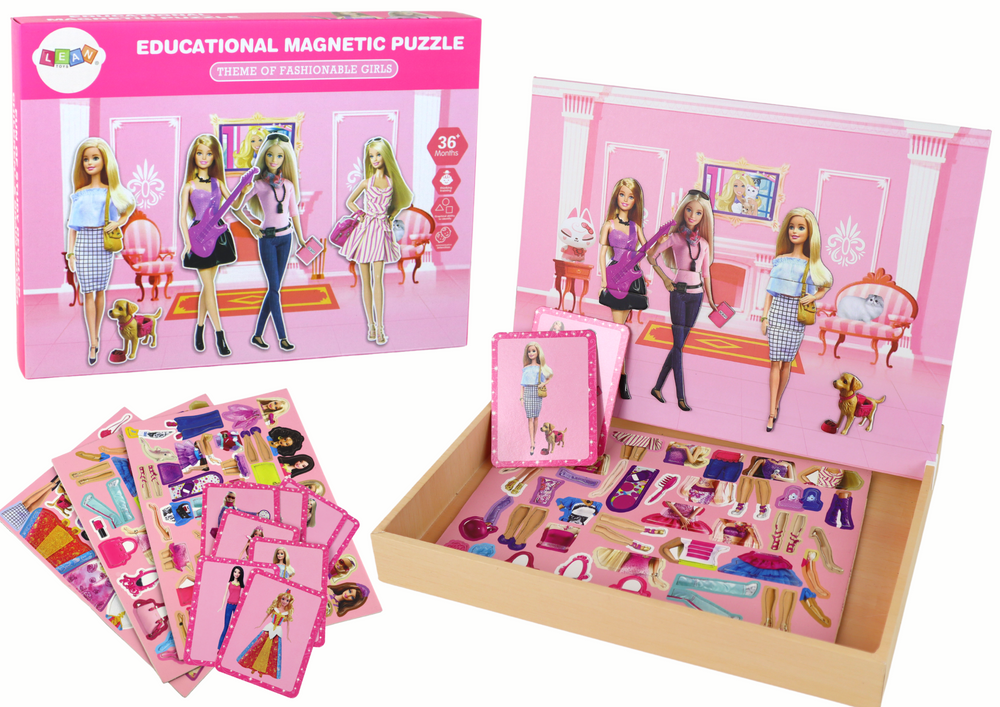 mamido Vzdělávací magnetické puzzle panenky Barbie