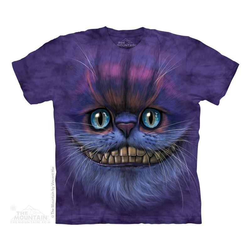 Pánské batikované triko The Mountain - Big Face Cheshire Cat - fialová Velikost: XL
