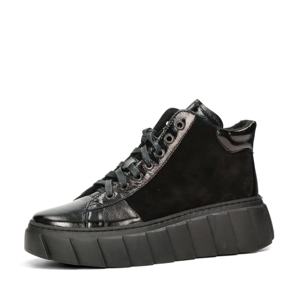 ETIMEĒ dámské kožené kotníkové boty - černé - 37