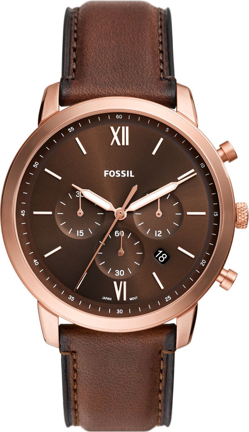 Hodinky Fossil Neutra Chronograph FS6026 Brown/Rose Gold