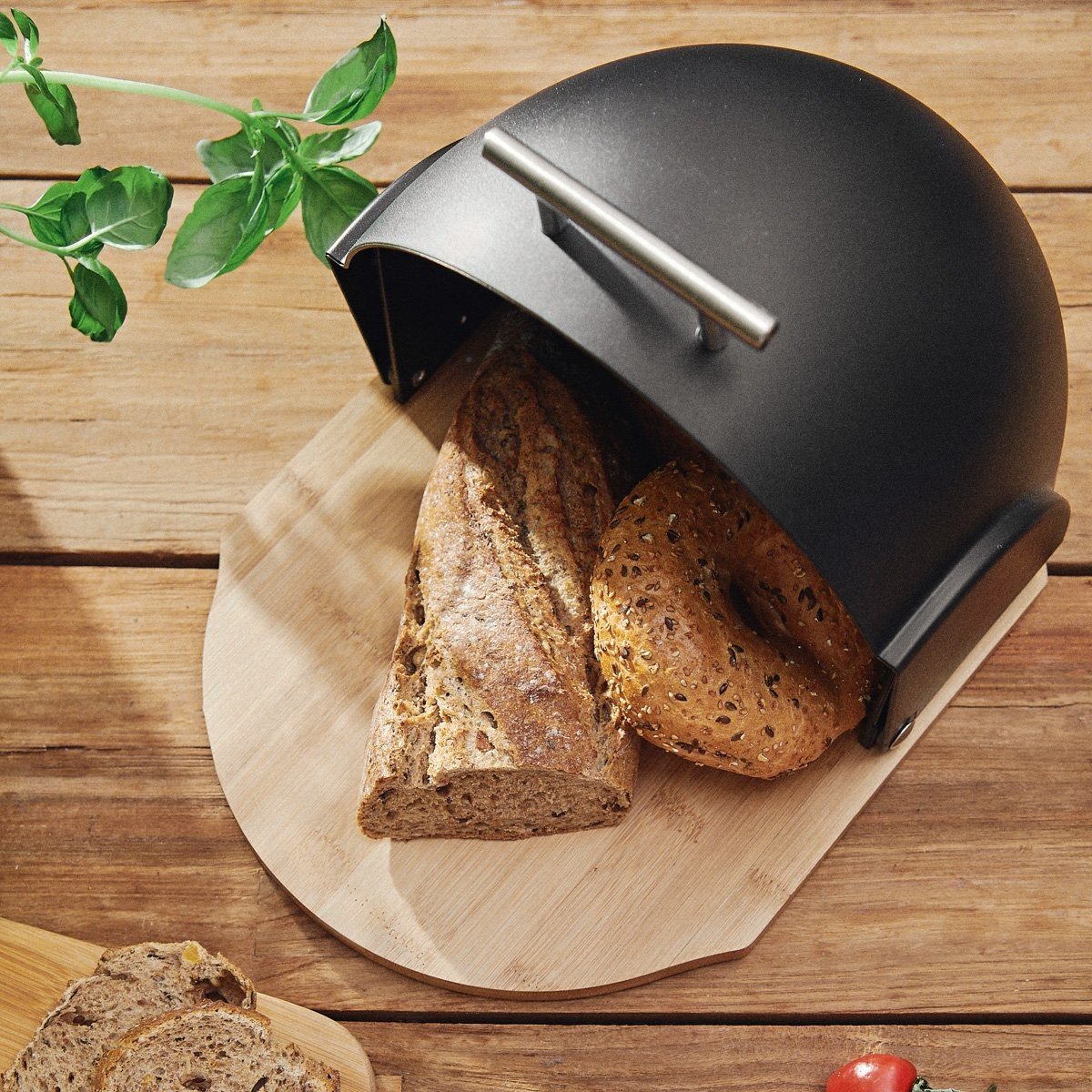 Plastový chlebník DAVE černá 37x26x22 cm 996362 Homla