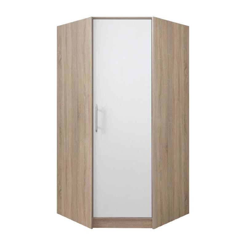 Rohová šatní skříň Smart SRN4 Dveře: Dub sonoma / Bílá