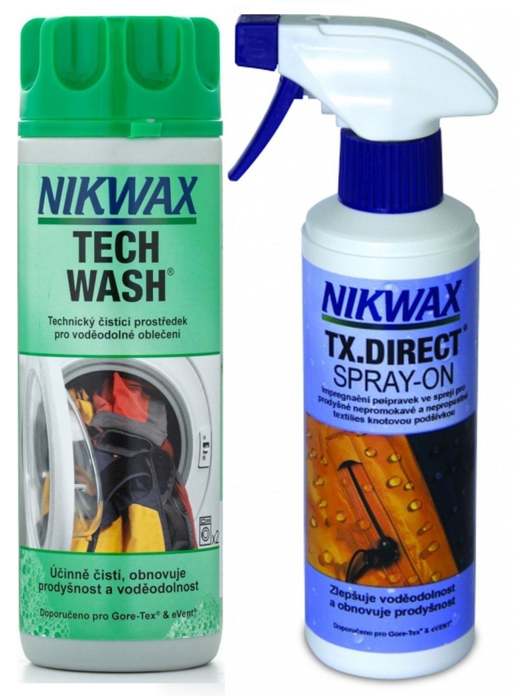 NIKWAX sada prací prostředek Tech Wash a impregnace TX.Direct Spray-On (300 + 300 ml)