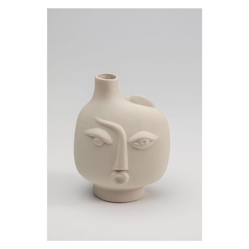 Béžová keramická ručně malovaná váza Spherical Face – Kare Design