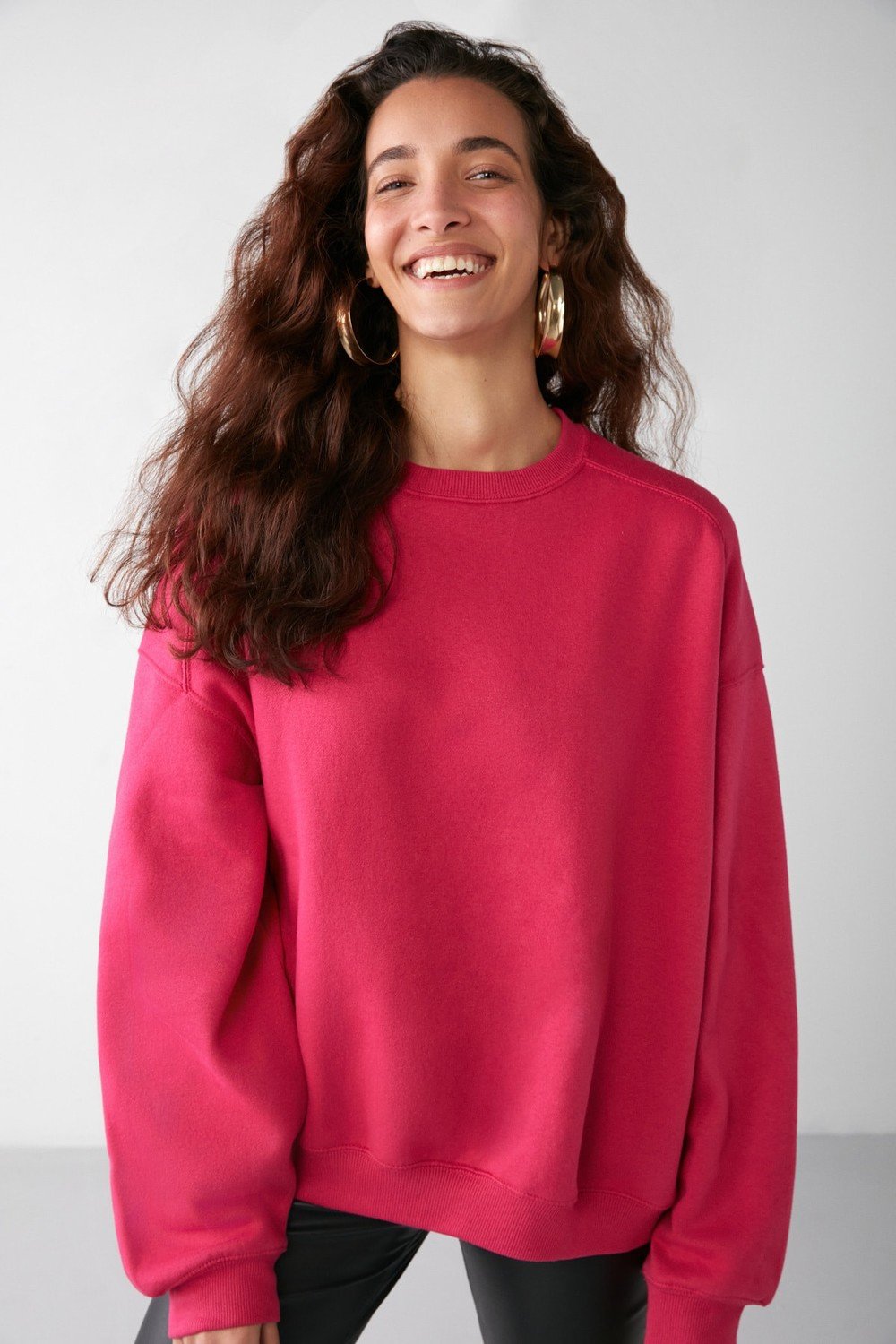 GRIMELANGE Susana Relaxed Oversize Pink Sweatshir