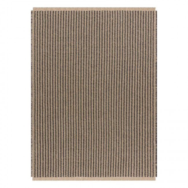 Koberec JUTE 3650 s třásněmi černý / béžový