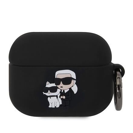 Karl Lagerfeld 3D Logo NFT Karl and Choupette Silikonové Pouzdro pro AirPods Pro Black KLAPRUNKC