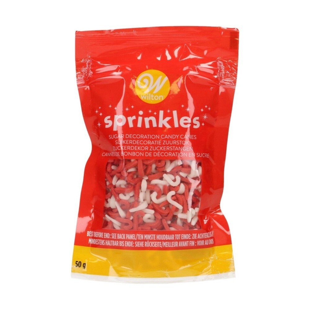 Wilton cukrová dekorace Candy Cane Sprinkle mix - cukrové hůlky  - 50g