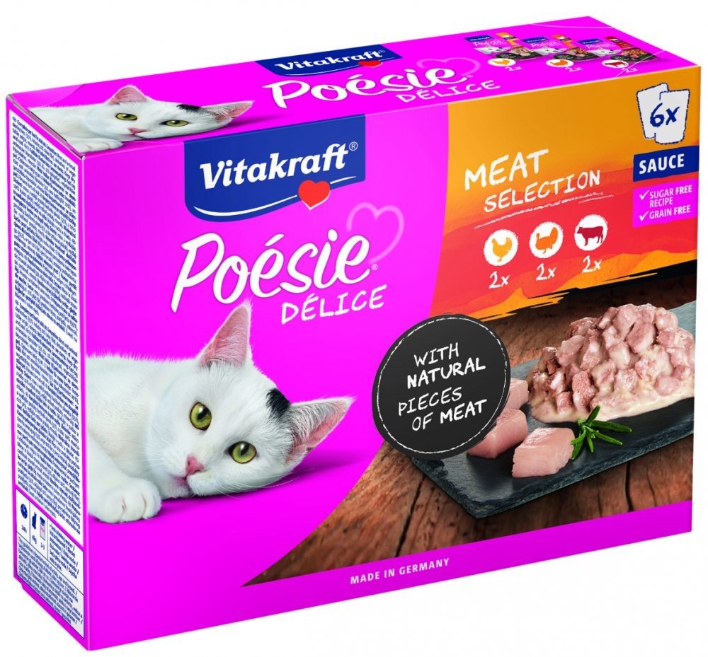 VITAKRAFT POESÍ DELICE MULTIPACK VARIANTA MASA 6X85 G, 2439400