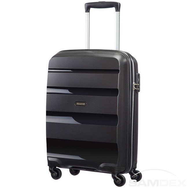 SAMSONITE CABIN UPRIGHT AT SAMSONITE 85A09001 BONAIR STRICT S 55 4WHEELS LUGGAGE, BLACK