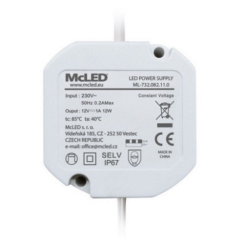 Napájecí zdroj McLED ML-732.082.11.0 12W 12VDC IP67
