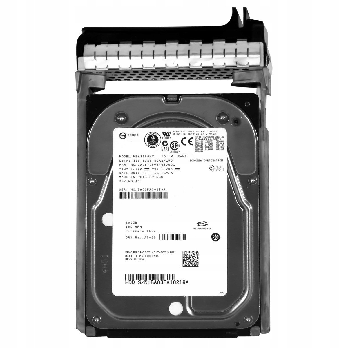 Dell 0JU654 300GB 15K 8MB Scsi U320 3,5'' MBA3300NC