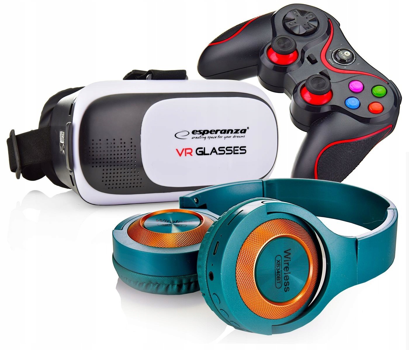 Vánoční Sada 3V1 Brýlí Virtuální Box 360 3D