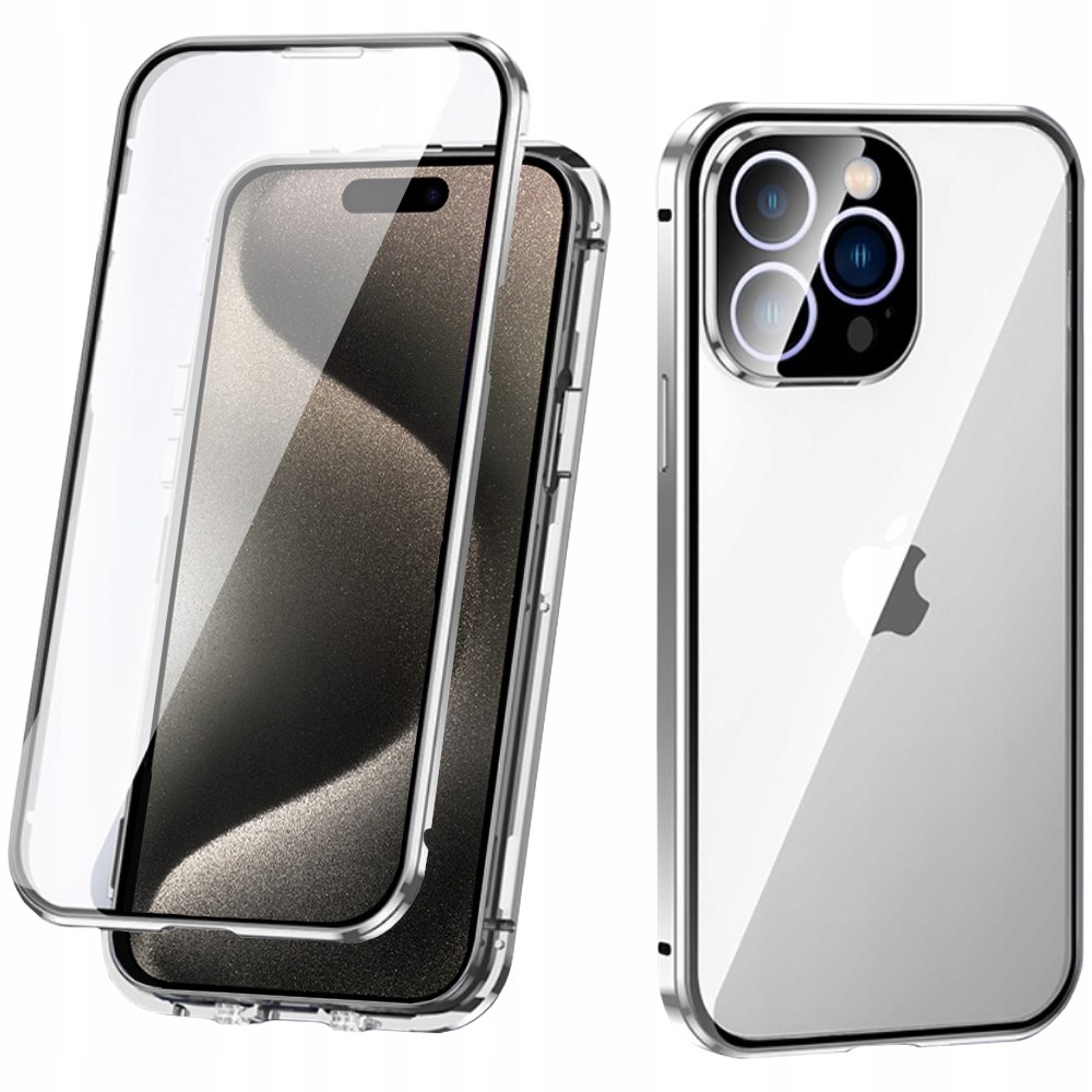 Magnetické pouzdro s rychlým Dual Glass pro iPhone 15 Pro, kompletní ochrana, case