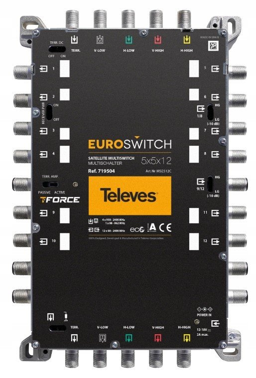 Multipřepínač Kaskáda Televes 5/12 Europřepínač 719504