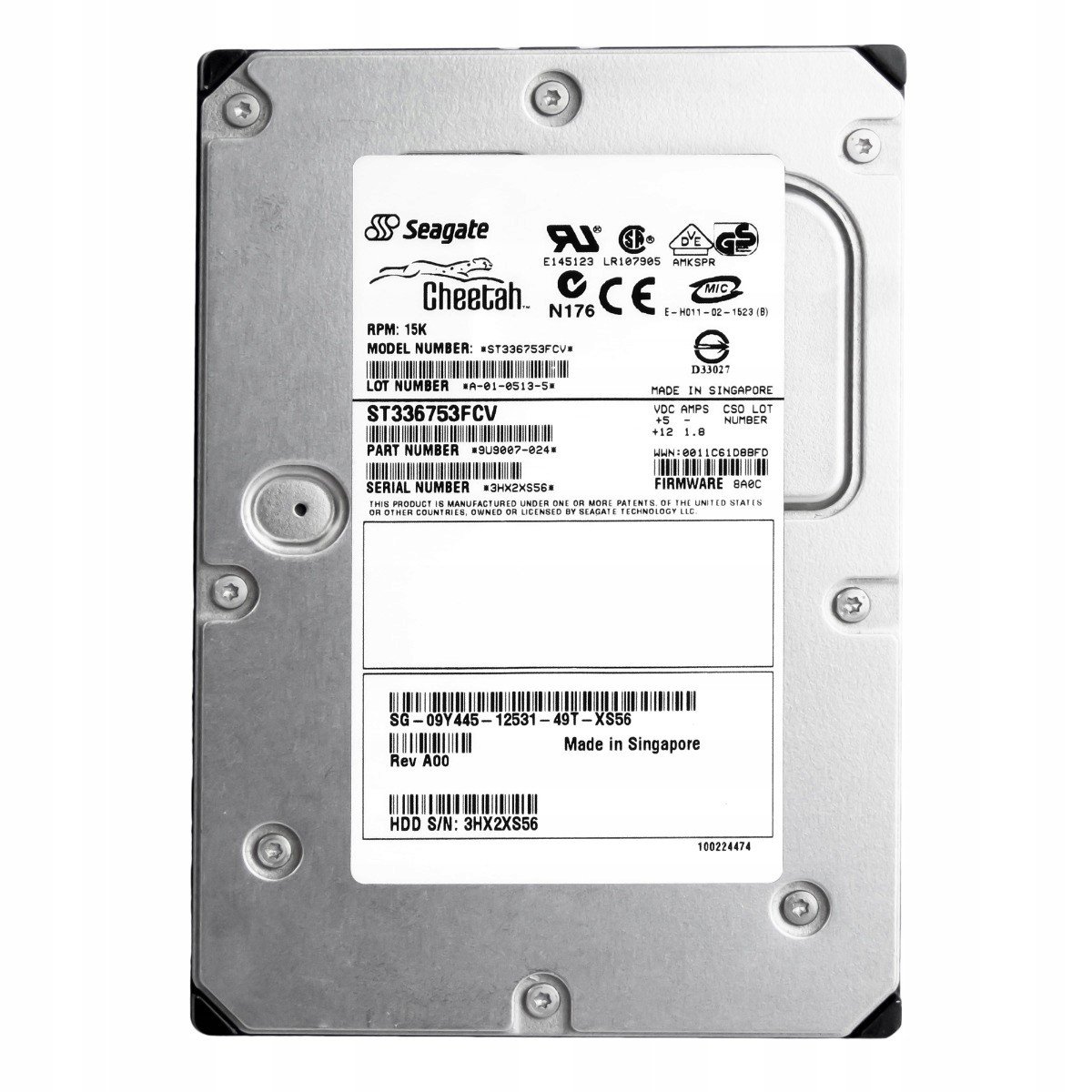 Dell 09Y445 36GB 15K 8MB Fc 3,5'' ST336753FCV