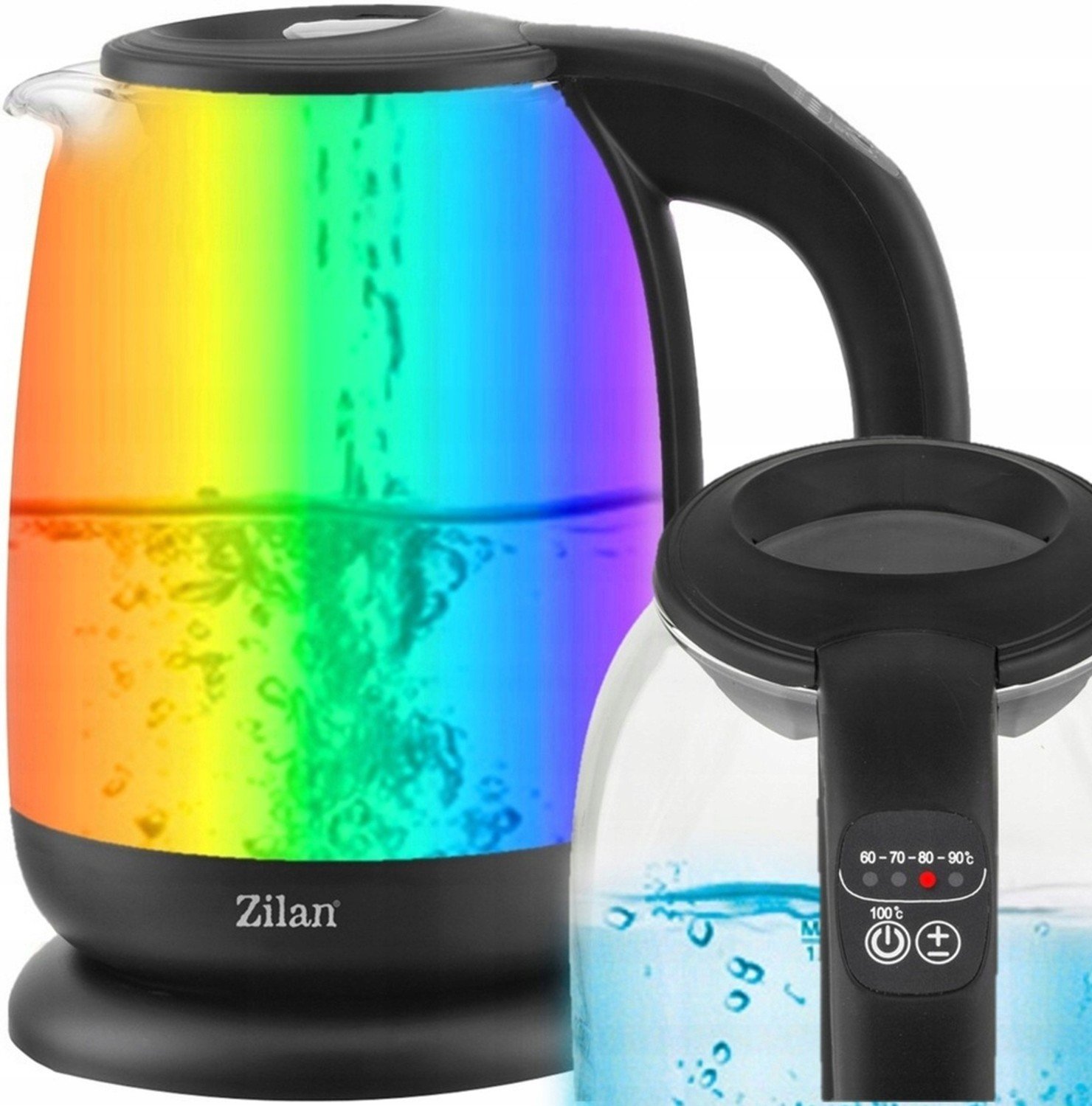 Rychlovarná Konvice Skleněná Led Regulace Temperat