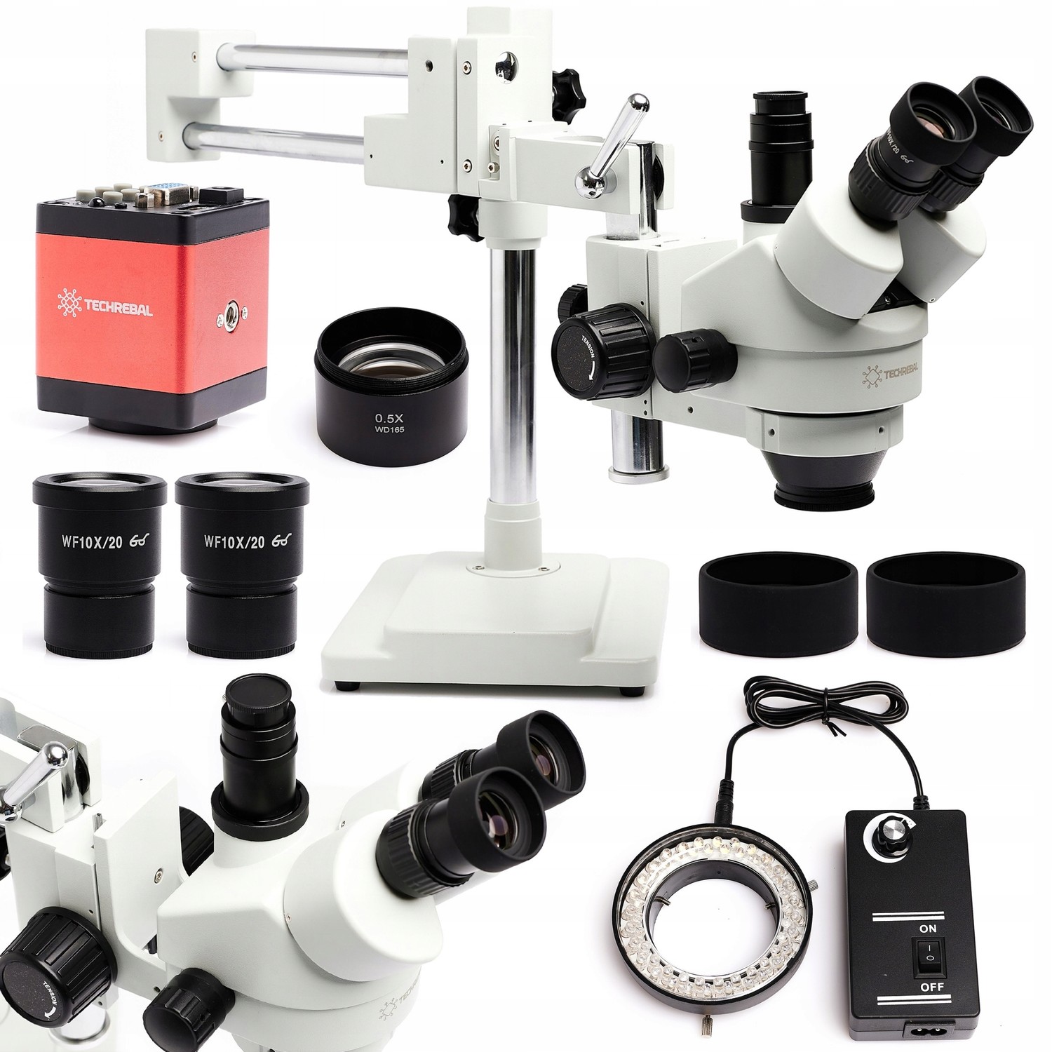 Stereoskopický Trinokualrový Mikroskop 10HW Full Hd Kamera Čočka Sada
