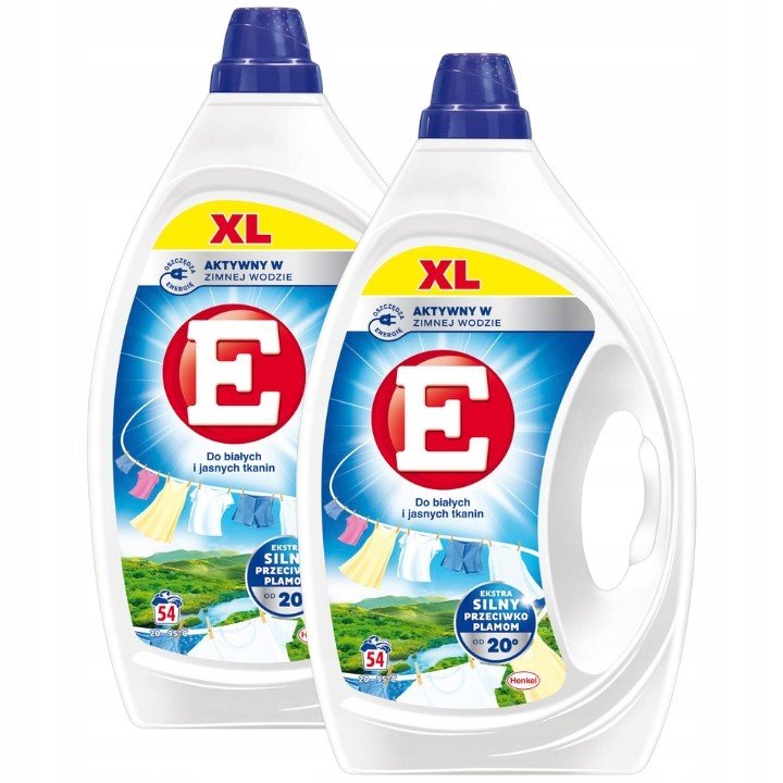 E gel na praní bílých a světlých tkanin 108 praní 2x2,43L