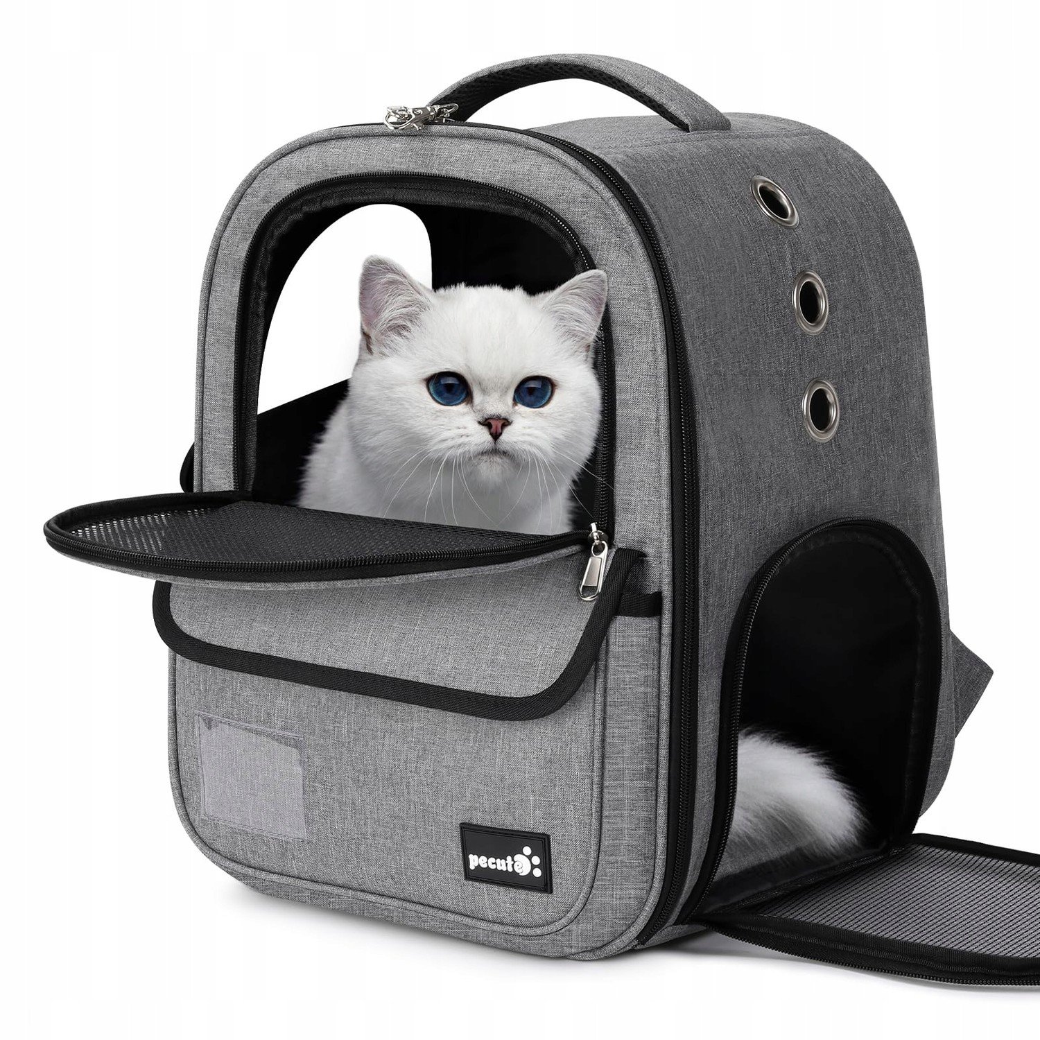 Pecute Pet Backpack 6kg Batoh Přepravka s polovinou z větrací mřížky