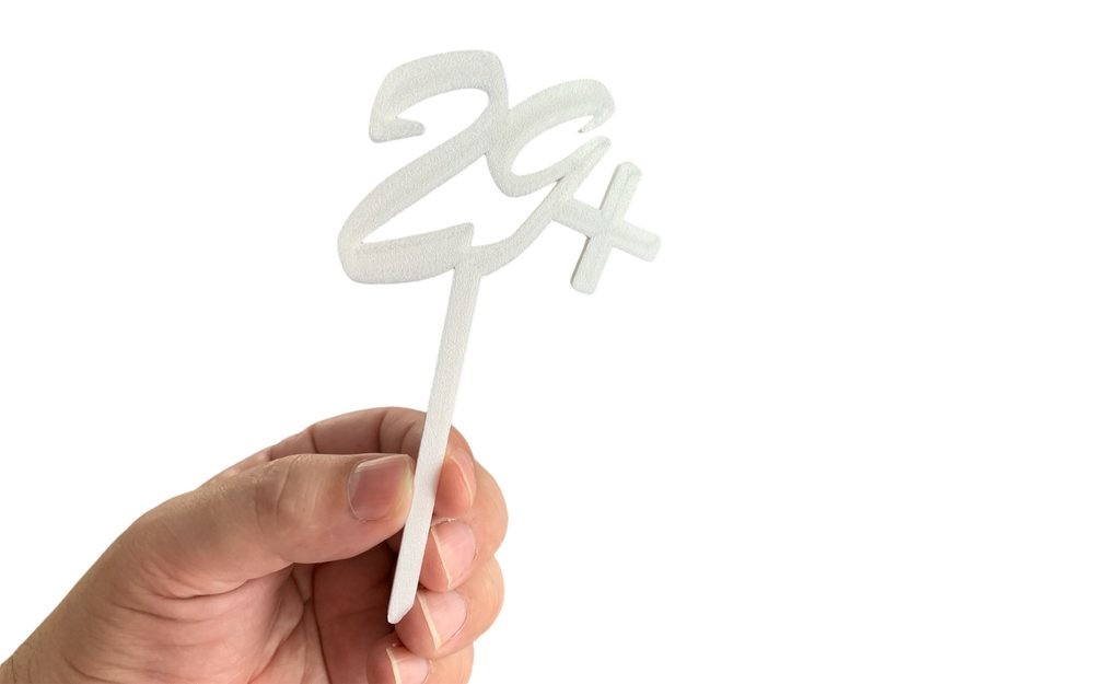 Zápich narozeninový - 29+ - bílý - 3D tisk - Dortmarket